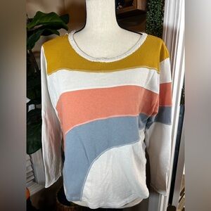 FP Movement by Free People Mustard and Cream Knit Top